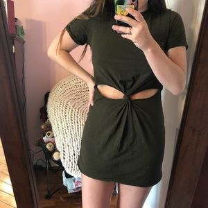 Green cutout dress